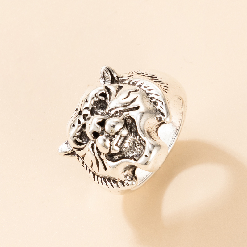 wholesale jewelry three-dimensional tiger head ring nihaojewelry