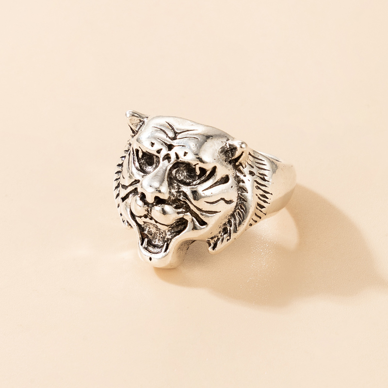 wholesale jewelry three-dimensional tiger head ring nihaojewelry