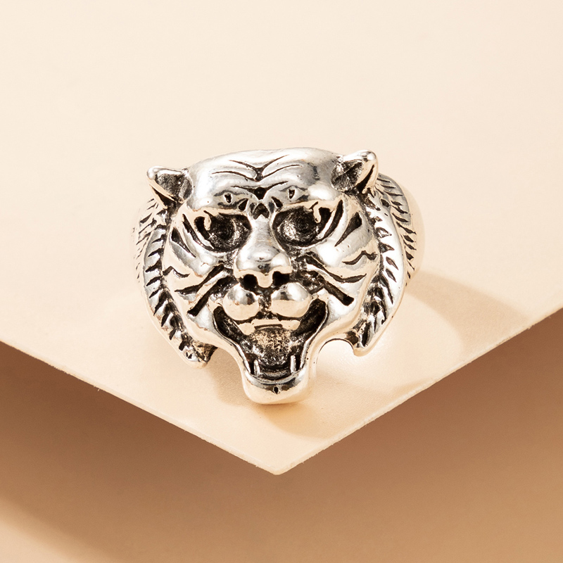 wholesale jewelry three-dimensional tiger head ring nihaojewelry