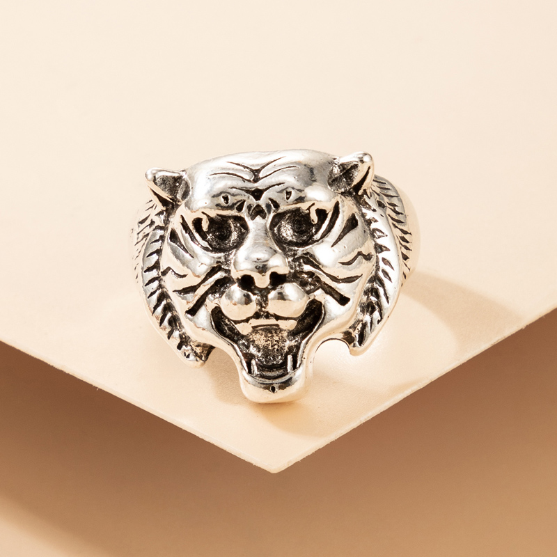 wholesale jewelry three-dimensional tiger head ring nihaojewelry