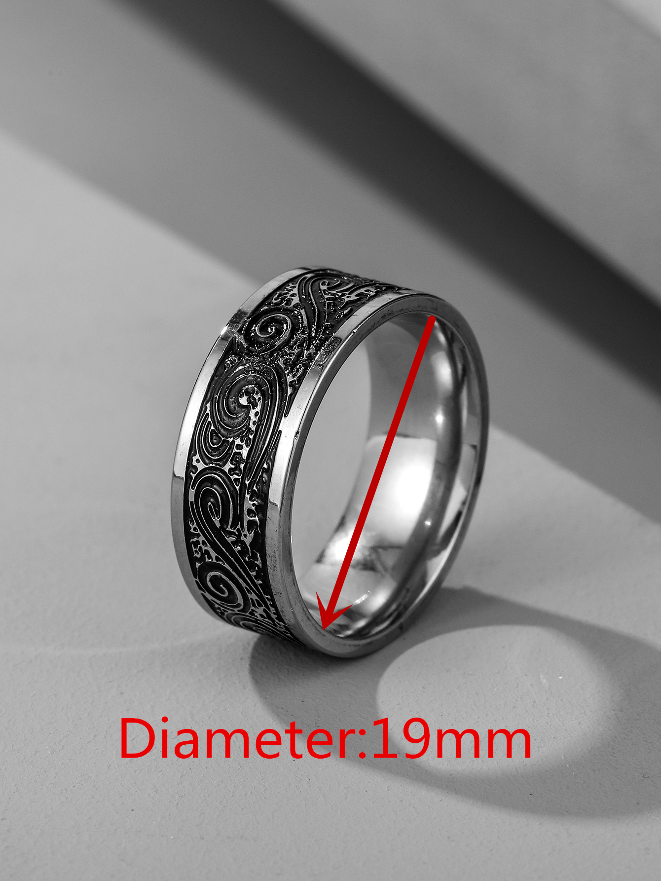 Vintage Carved Titanium Steel Ring Wholesale Nihaojewelrypicture4