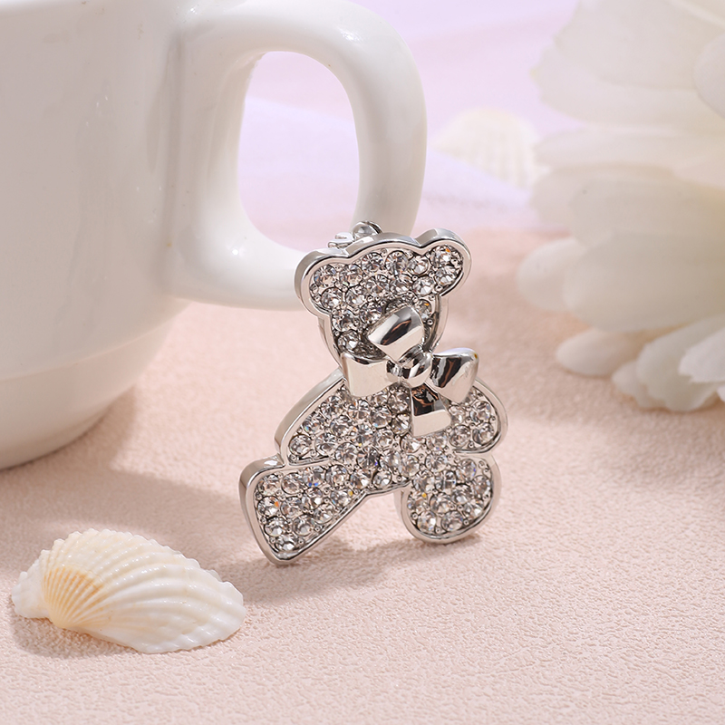 Korea bow bear alloy diamond brooch wholesale Nihaojewelrypicture1