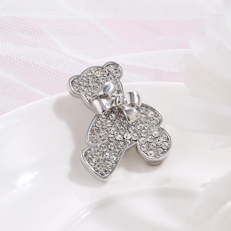 Korea bow bear alloy diamond brooch wholesale Nihaojewelrypicture5