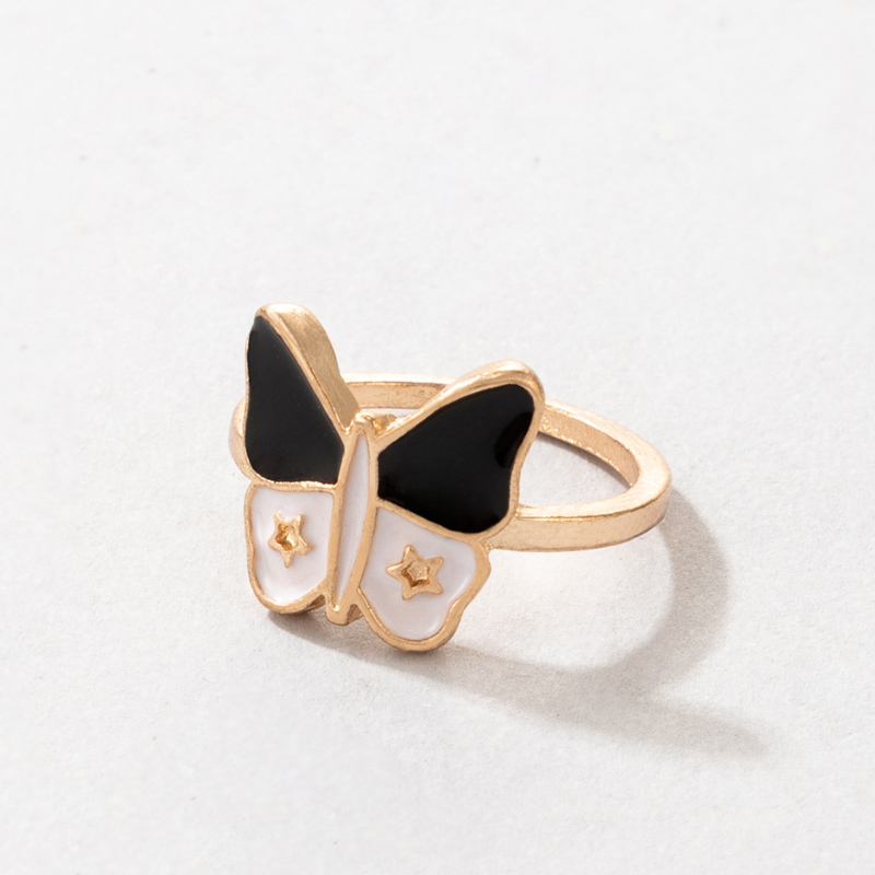 simple butterfly drop oil alloy ring wholesale Nihaojewelrypicture1