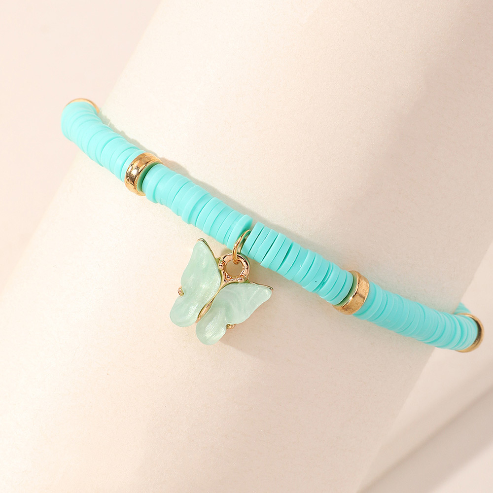 ethnic style handmade soft ceramic butterfly pendant bracelet wholesale Nihaojewelry