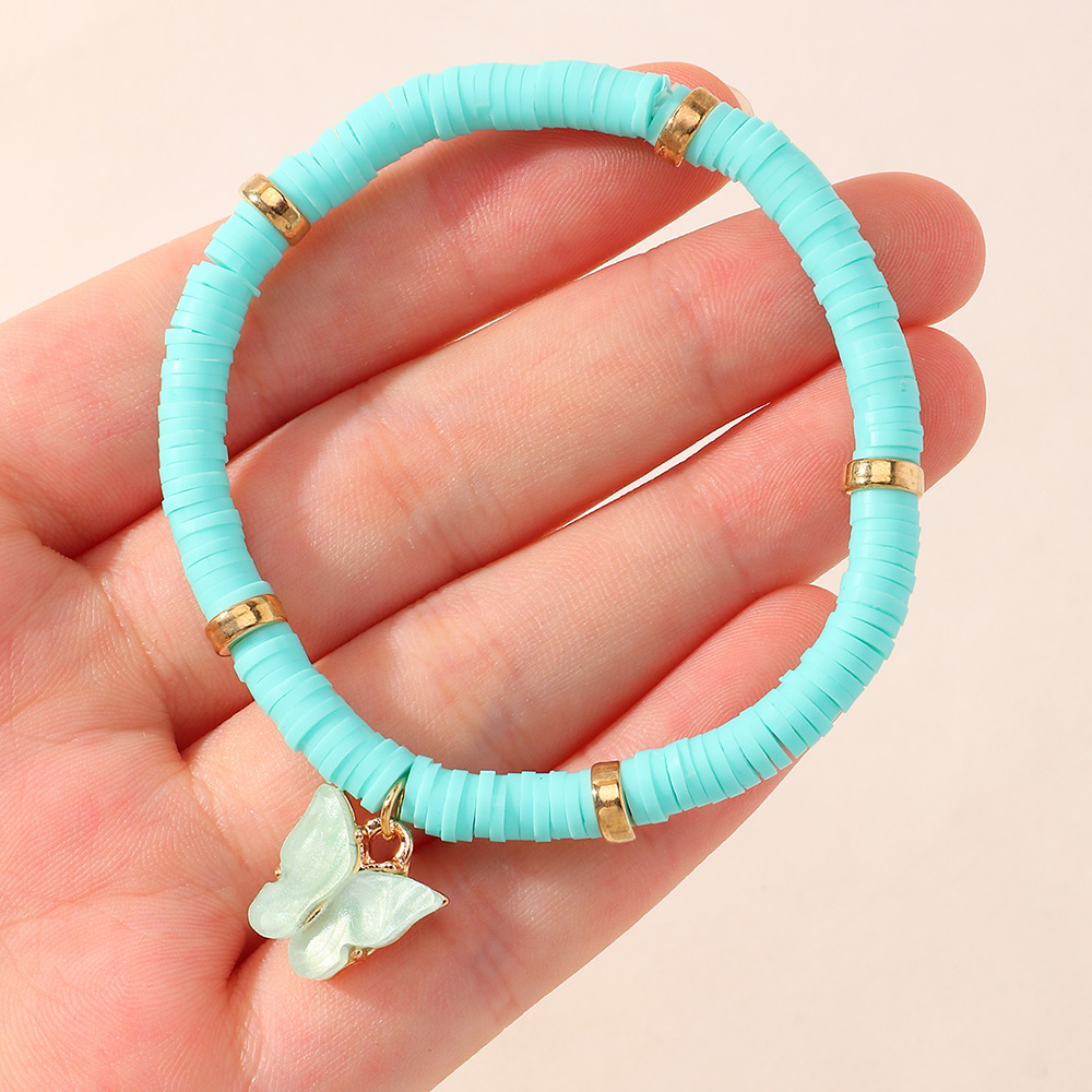 ethnic style handmade soft ceramic butterfly pendant bracelet wholesale Nihaojewelry