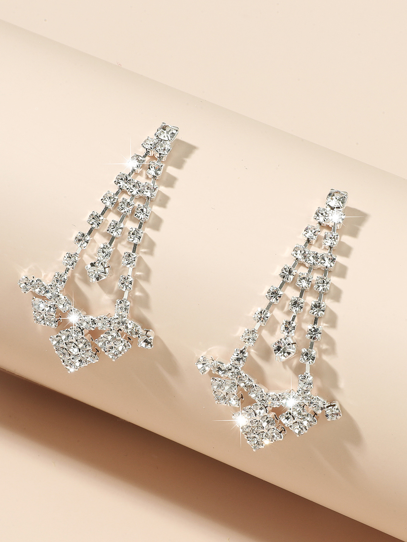 Korean long full diamond tassel exaggerated earrings 2021 new trendy fashion female earringspicture1