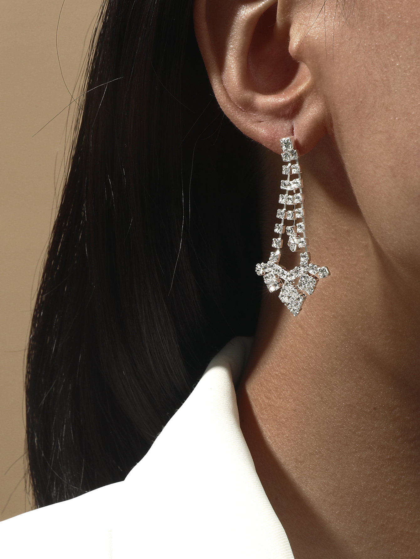Korean long full diamond tassel exaggerated earrings 2021 new trendy fashion female earringspicture2