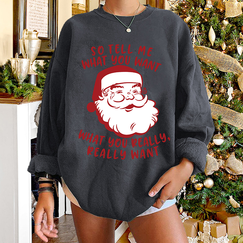 wholesale Christmas printed Santa Claus round neck longsleeved sweater nihaojewelrypicture1