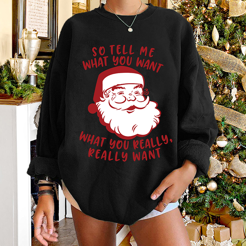 wholesale Christmas printed Santa Claus round neck longsleeved sweater nihaojewelrypicture4