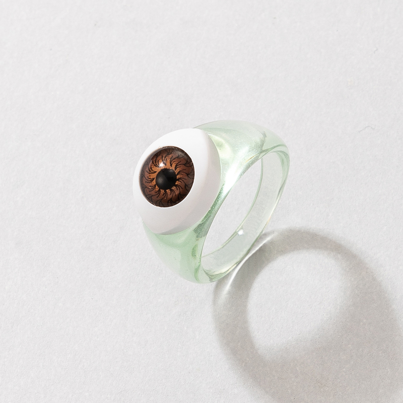 Wholesale Creative Acrylic Brown Demon Eye Ring Nihaojewelry