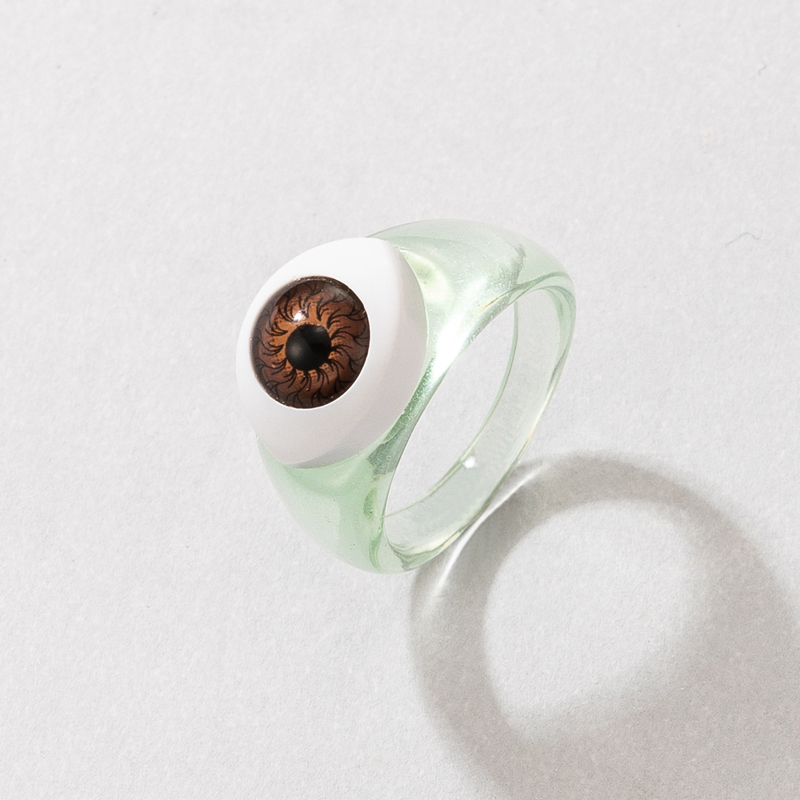 Wholesale Creative Acrylic Brown Demon Eye Ring Nihaojewelry