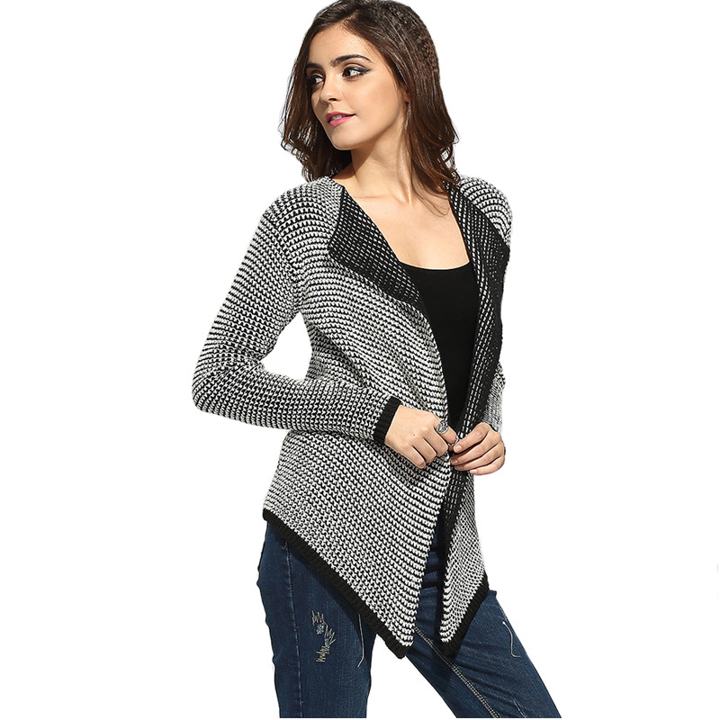 Vente en gros pull cardigan tricot  carreaux  rayures lches nihaojewelrypicture2