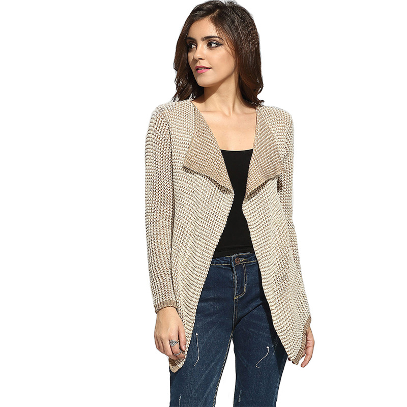 Vente en gros pull cardigan tricot  carreaux  rayures lches nihaojewelrypicture4