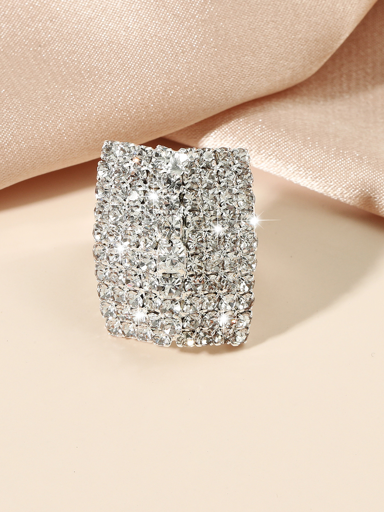 Korean masonry square rhinestone open ring wholesale Nihaojewelry