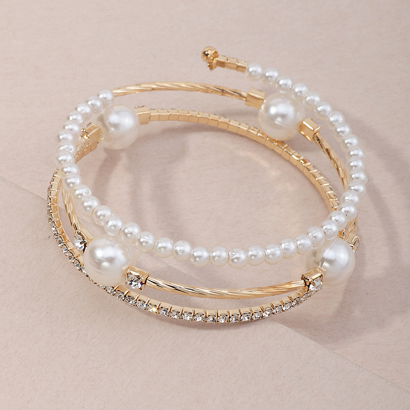 fashion geometric pearl rhinestone bracelet wholesale Nihaojewelry