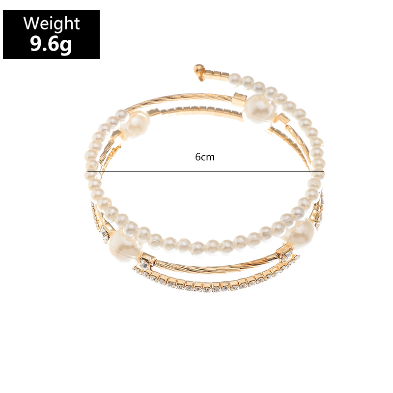 fashion geometric pearl rhinestone bracelet wholesale Nihaojewelry