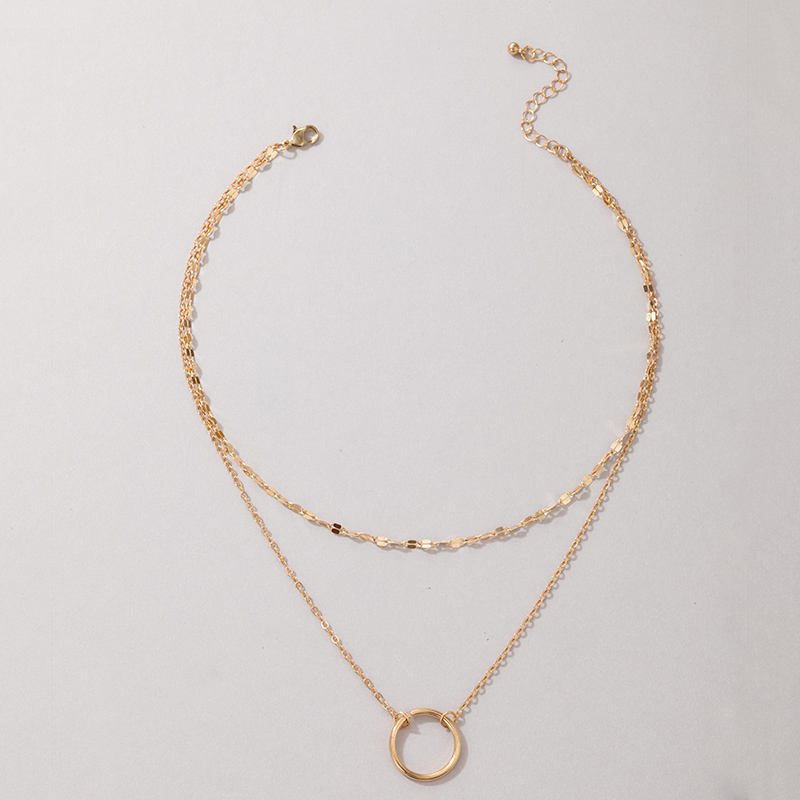 Mode mehrschichtiger goldener Kreis hngende mehrschichtige Halskette Grohandel Nihaojewelrypicture2