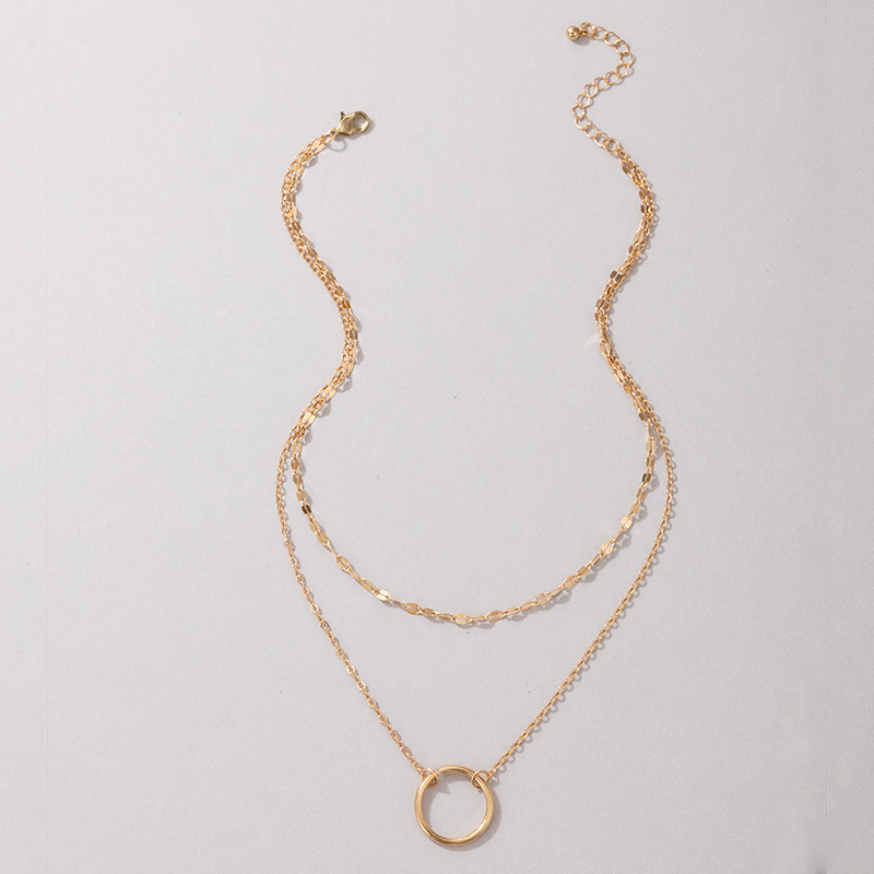 Mode mehrschichtiger goldener Kreis hngende mehrschichtige Halskette Grohandel Nihaojewelrypicture3