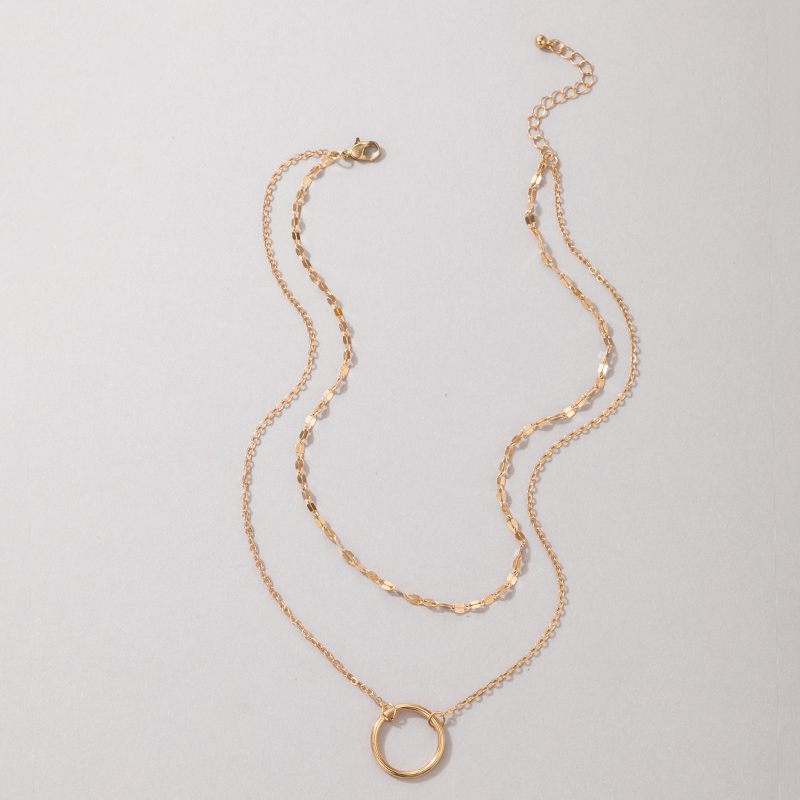 Mode mehrschichtiger goldener Kreis hngende mehrschichtige Halskette Grohandel Nihaojewelrypicture4
