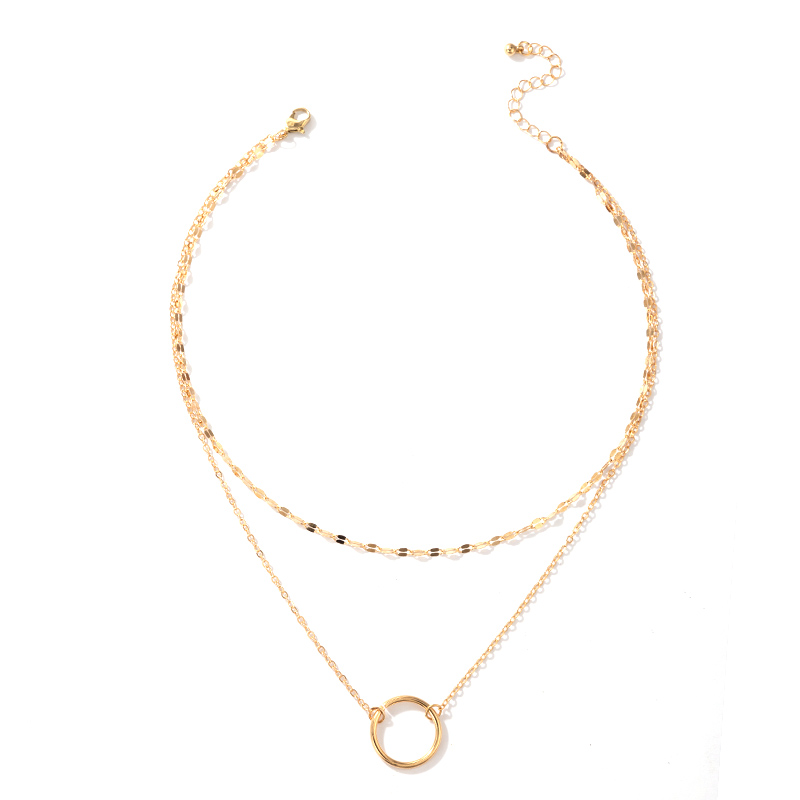 Mode mehrschichtiger goldener Kreis hngende mehrschichtige Halskette Grohandel Nihaojewelrypicture5