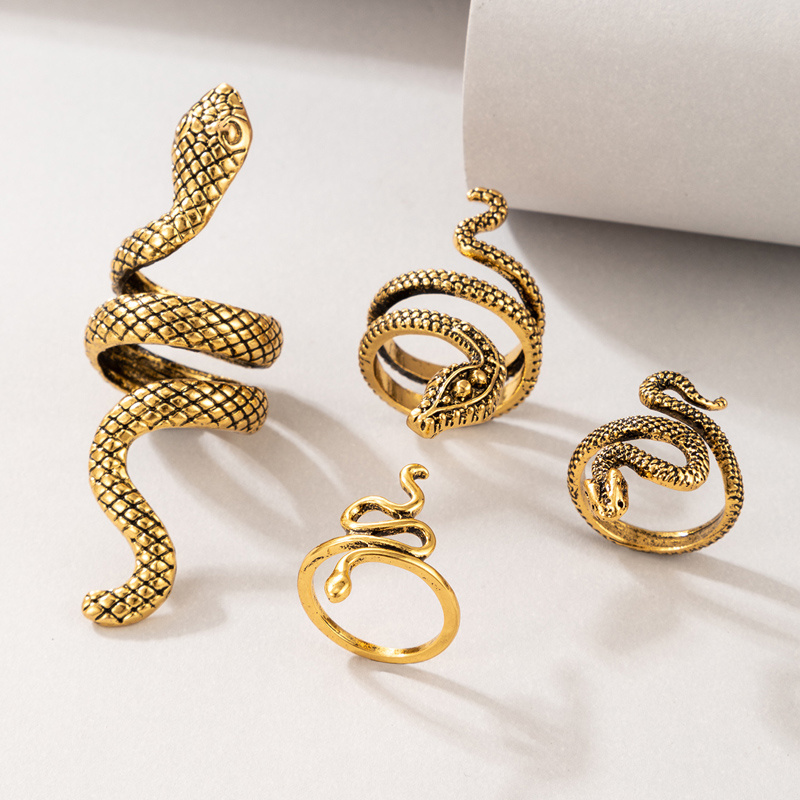wholesale Bohemian creative oil dripping snakeshaped ring set Nihaojewelrypicture4