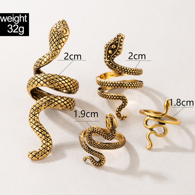 wholesale Bohemian creative oil dripping snakeshaped ring set Nihaojewelrypicture8