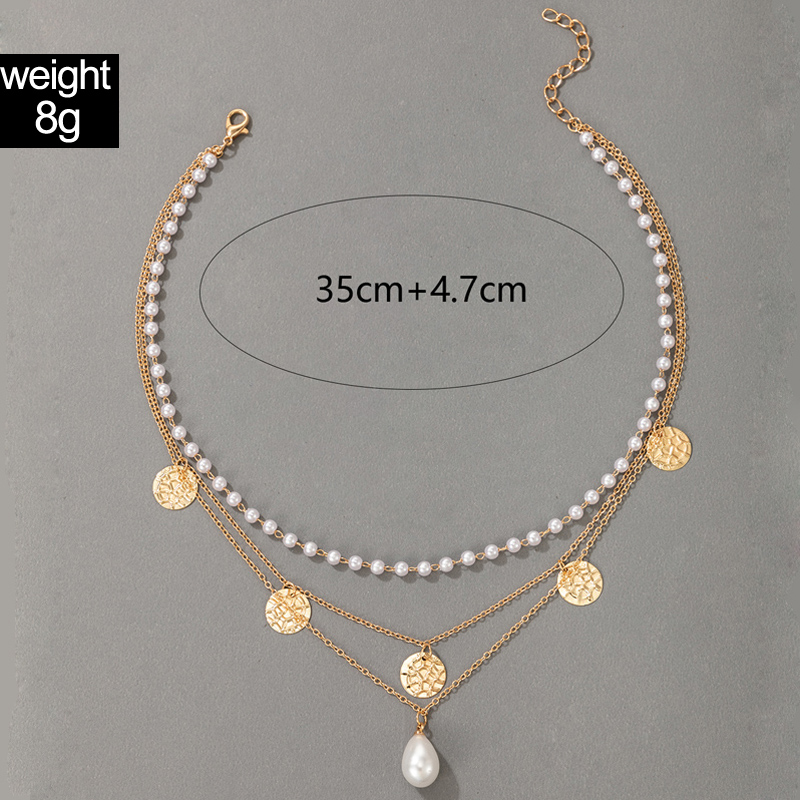 wholesale new water drop shell beads pendant pearl clavicle chain Nihaojewelrypicture6