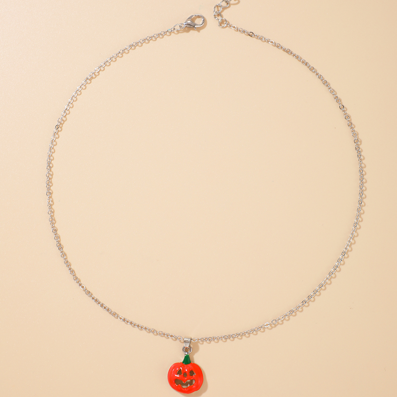 Wholesale Halloween Cute Pumpkin Ghost Bat Pendant Necklace Nihaojewelry