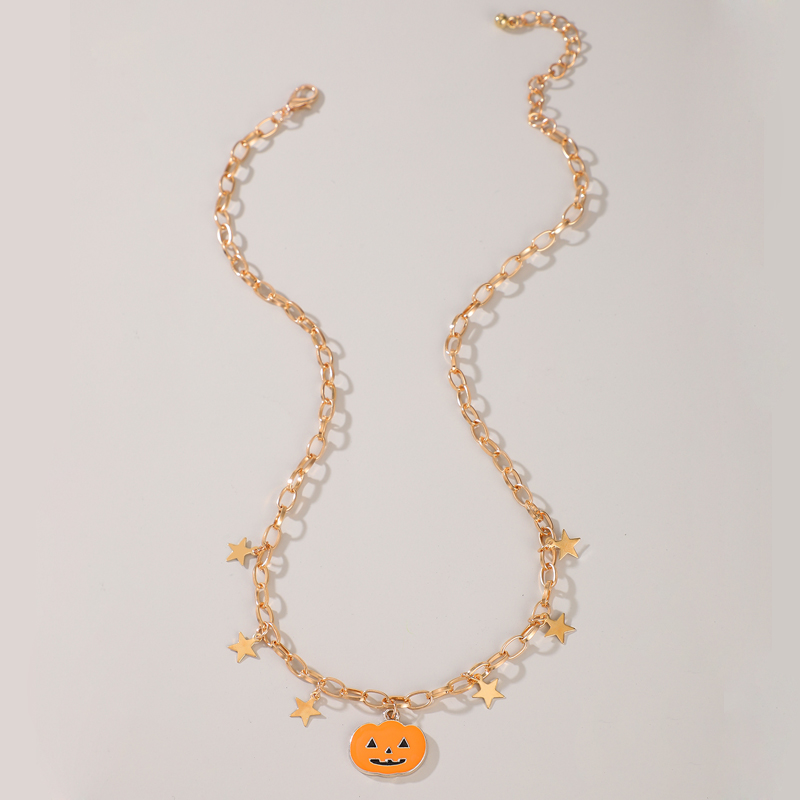 Wholesale Halloween Cute Pumpkin Ghost Bat Pendant Necklace Nihaojewelry