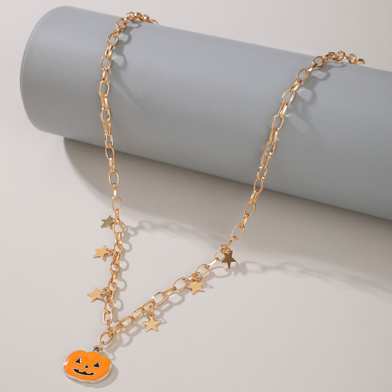 Wholesale Halloween Cute Pumpkin Ghost Bat Pendant Necklace Nihaojewelry