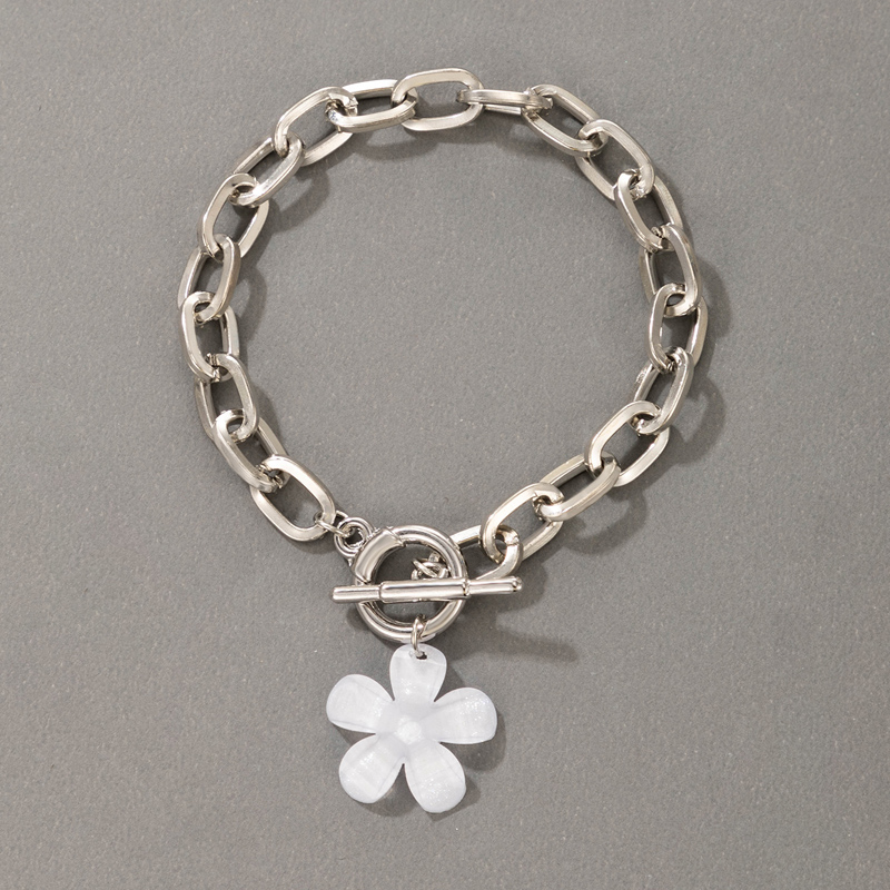 wholesale new fashion flower pendant thick chain bracelet Nihaojewelry