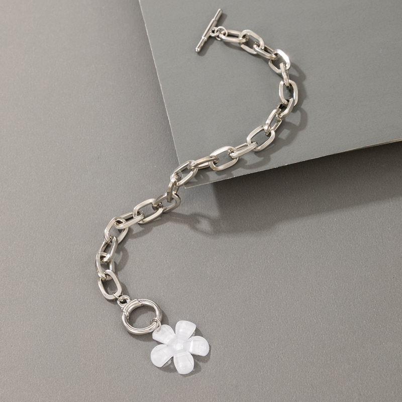 wholesale new fashion flower pendant thick chain bracelet Nihaojewelry