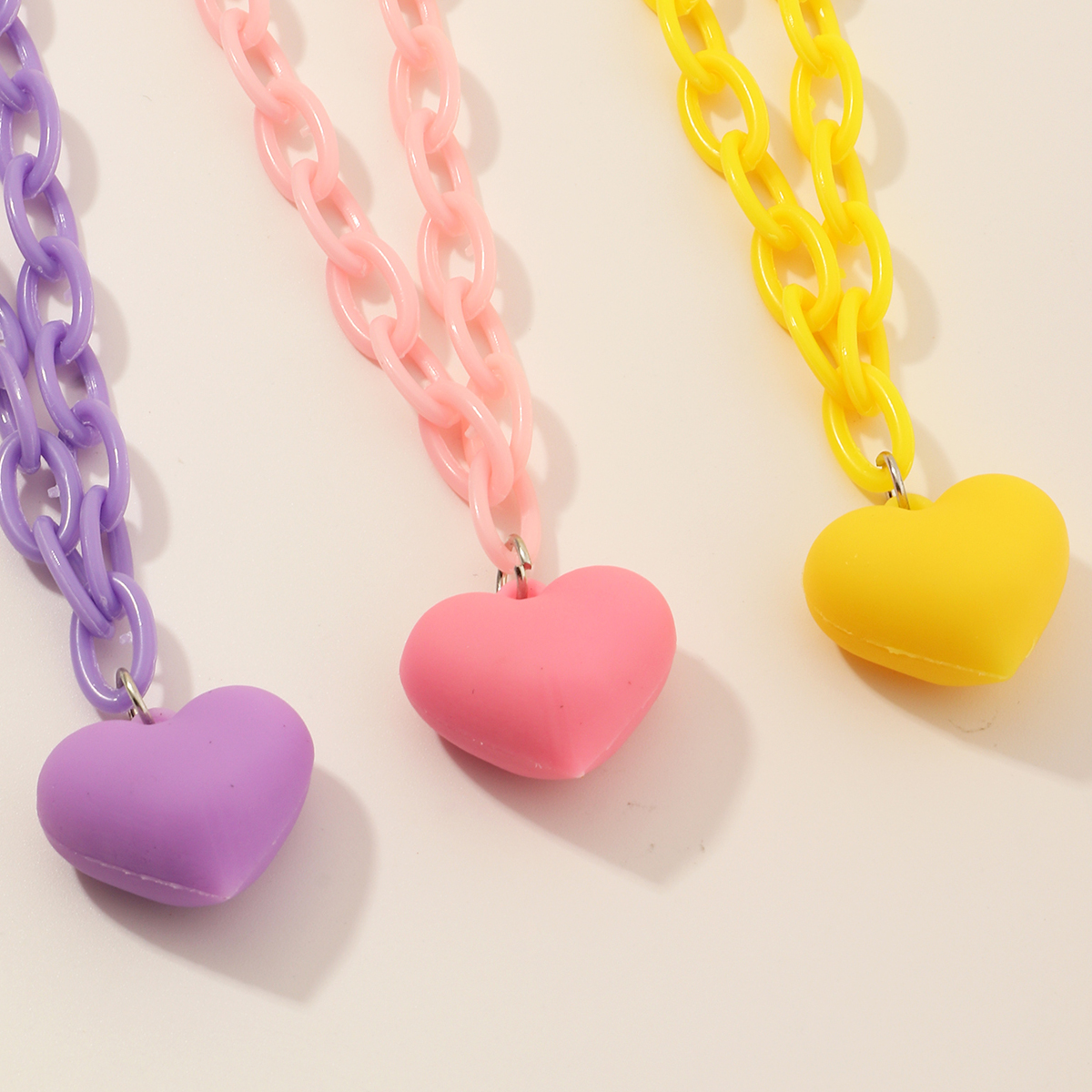 Acrylic Thick Chain Heart Pendant Necklace Wholesale Nihaojewelry