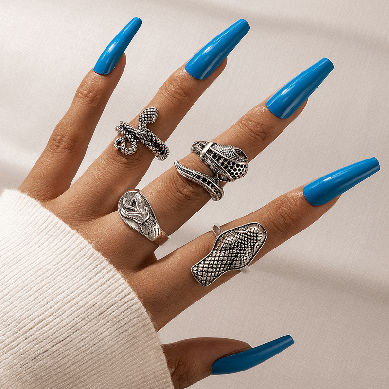 retro zodiac snake ring set wholesale Nihaojewelry