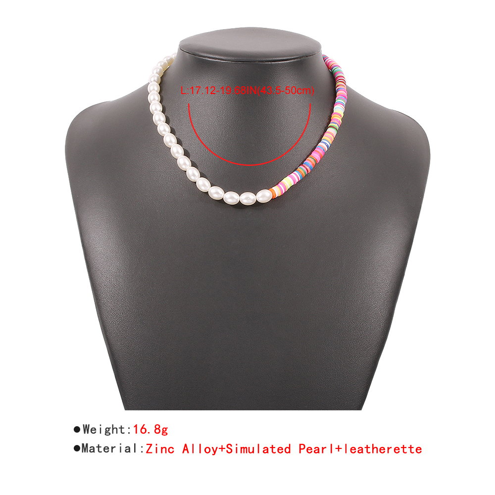 fashion retro style pearl colorful beads short necklace wholesale Nihaojewelry