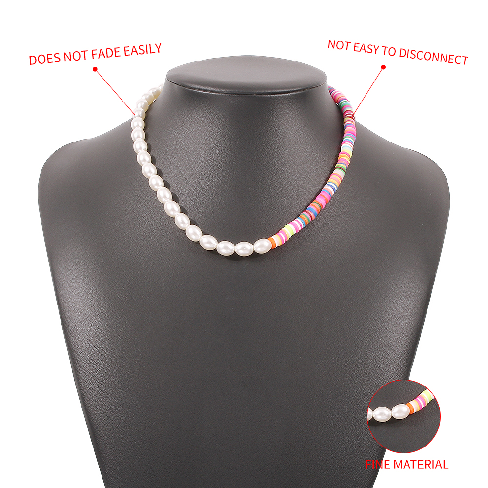 fashion retro style pearl colorful beads short necklace wholesale Nihaojewelry