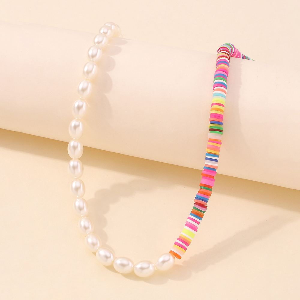 fashion retro style pearl colorful beads short necklace wholesale Nihaojewelry