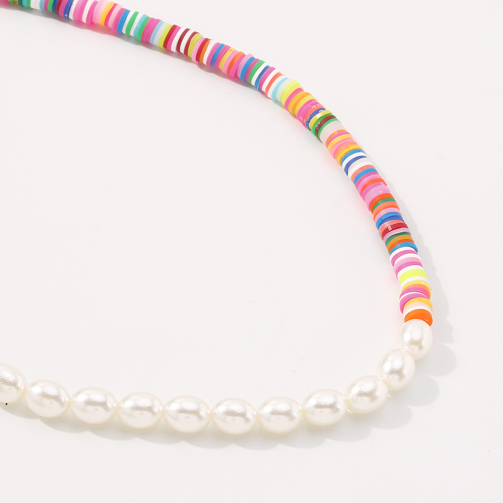 fashion retro style pearl colorful beads short necklace wholesale Nihaojewelry