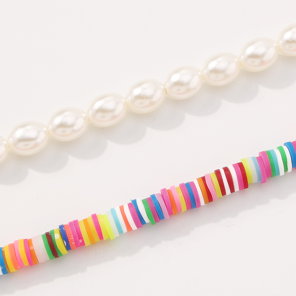 fashion retro style pearl colorful beads short necklace wholesale Nihaojewelry