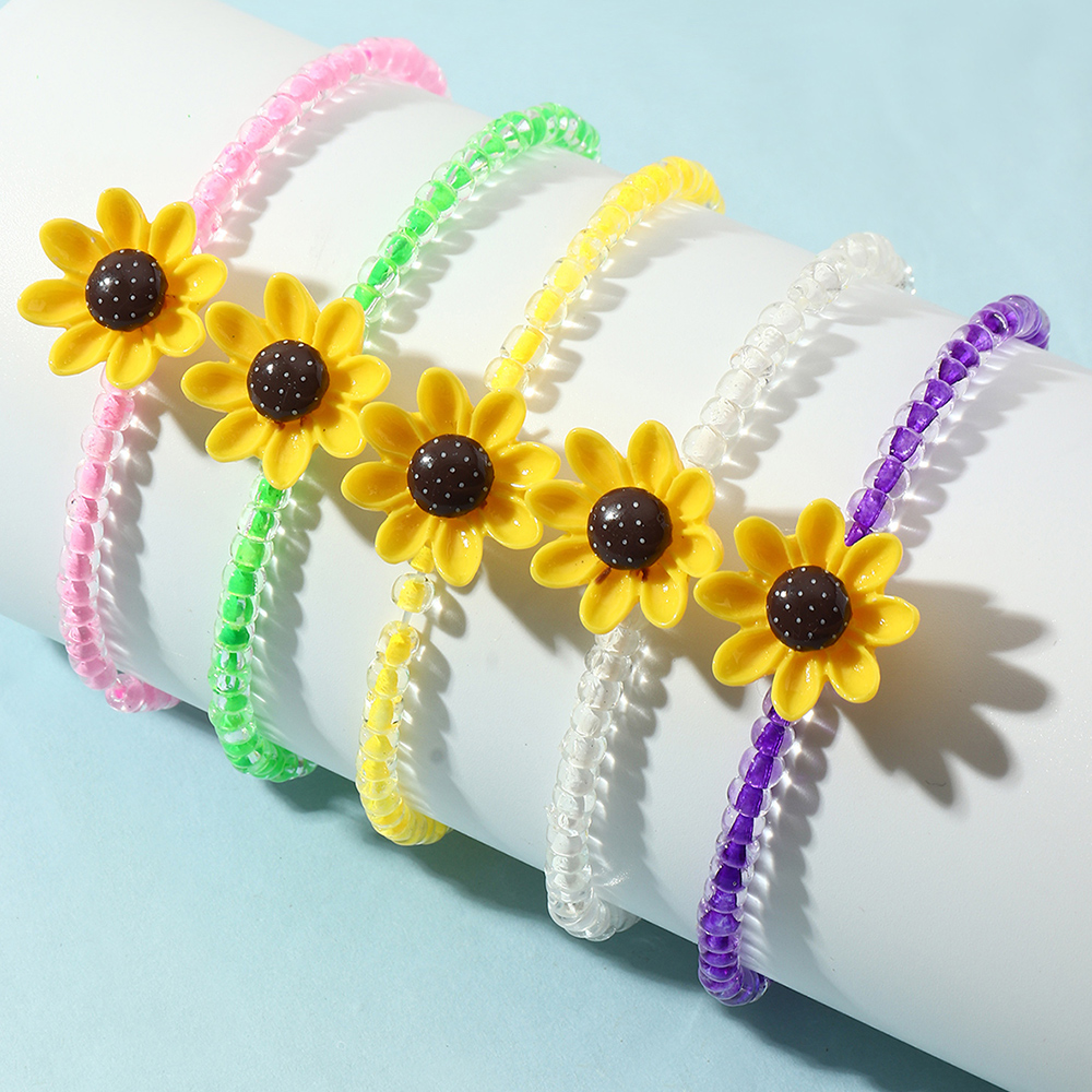 Sunflower color rice bead bracelet set wholesale Nihaojewelrypicture1