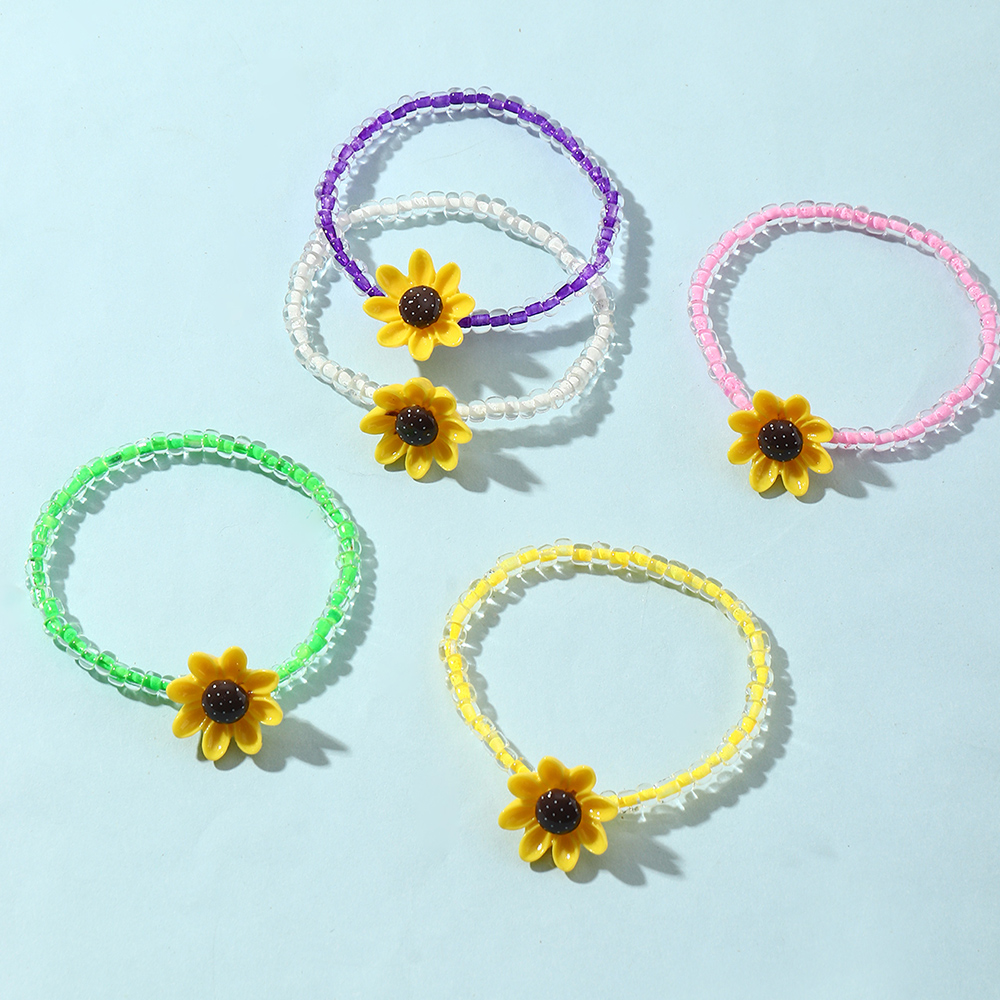 Sunflower color rice bead bracelet set wholesale Nihaojewelrypicture2