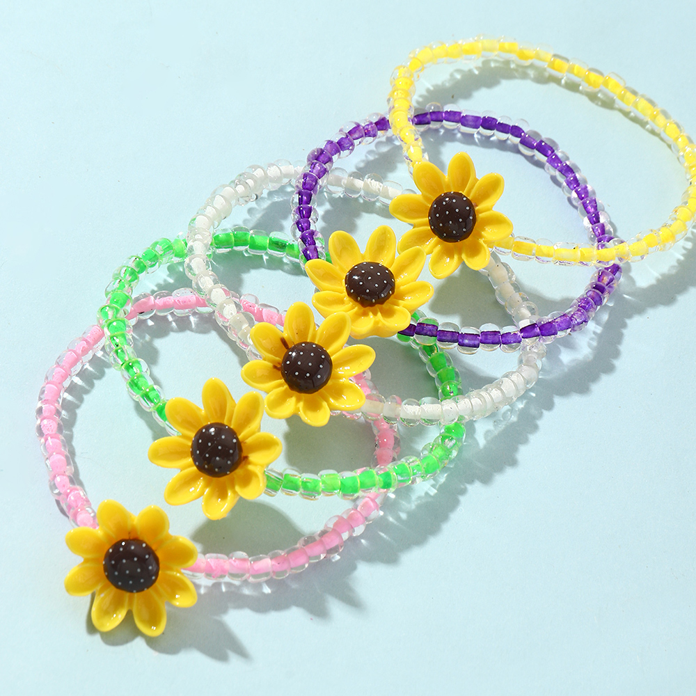 Sunflower color rice bead bracelet set wholesale Nihaojewelrypicture3