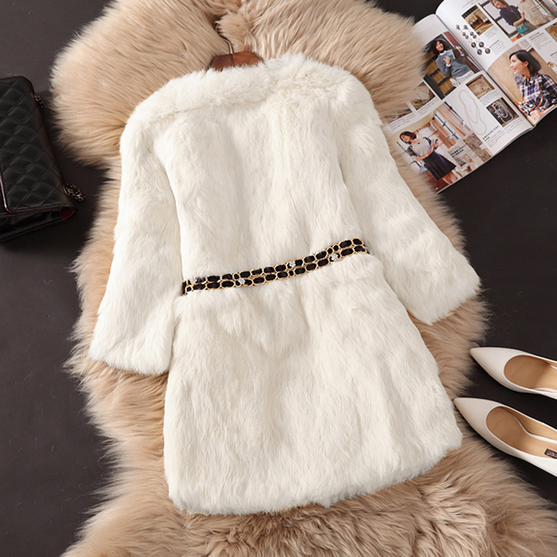 2021 winter new imitation Haining Rex rabbit fur Korean womens midlength slim coat fashion send chainpicture4