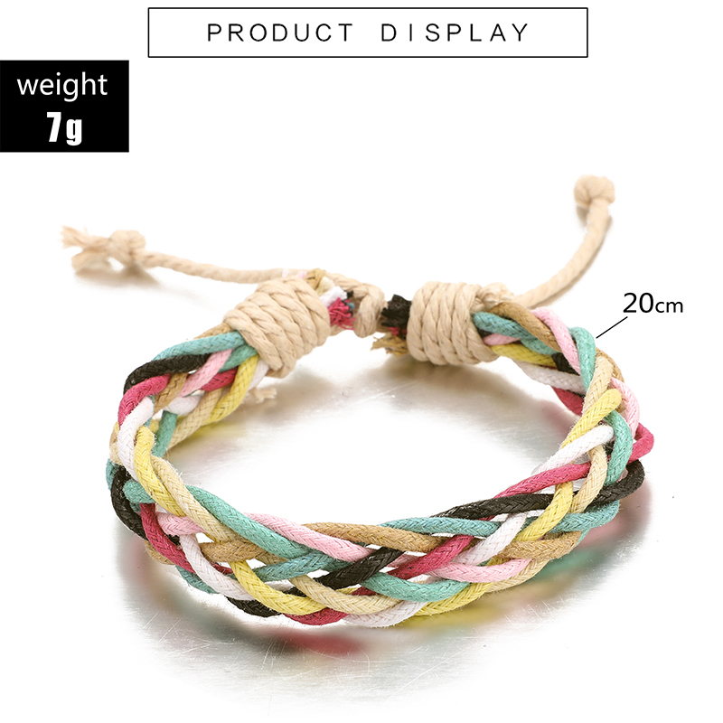 Bohemian style color hand-knitted bracelet wholesale nihaojewelry