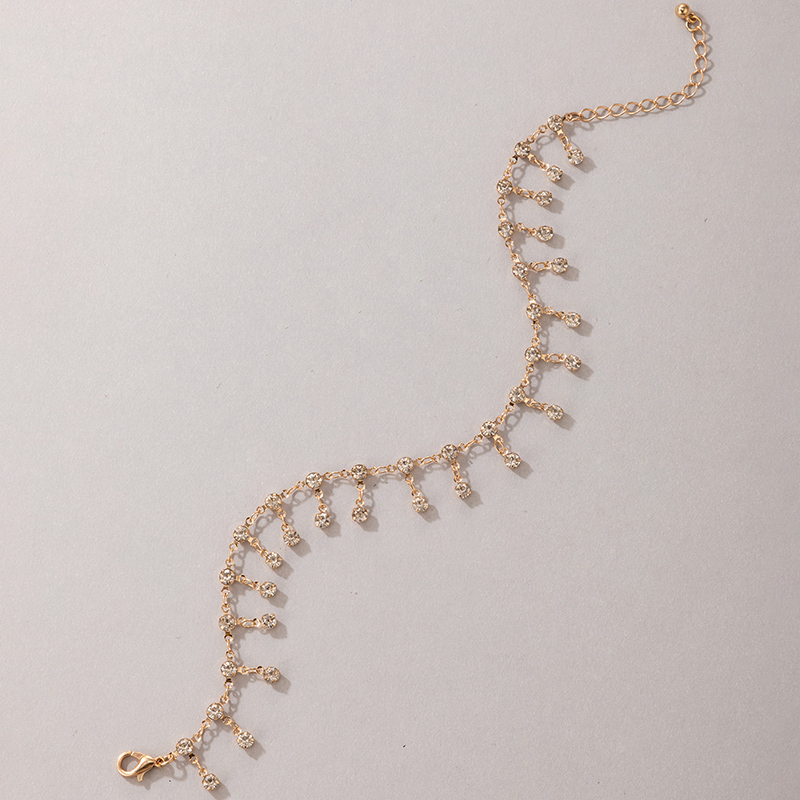 new golden full diamond tassel anklet wholesale Nihaojewelry