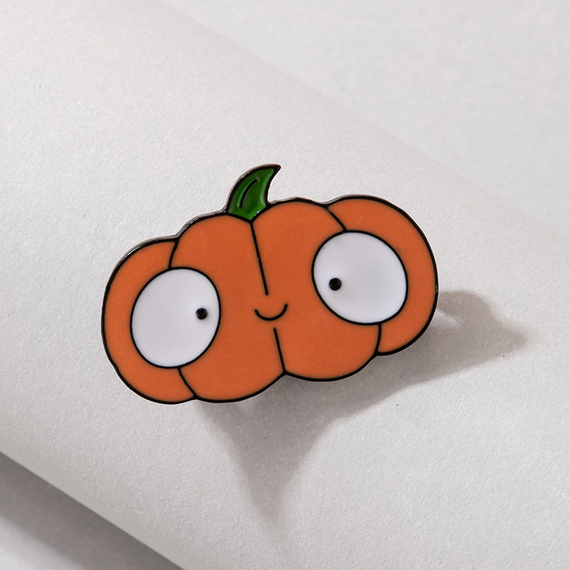 Europische und amerikanische grenzberschreitende neue kreative Schmuck Halloween orange Krbis Brosche Augenbroschepicture6