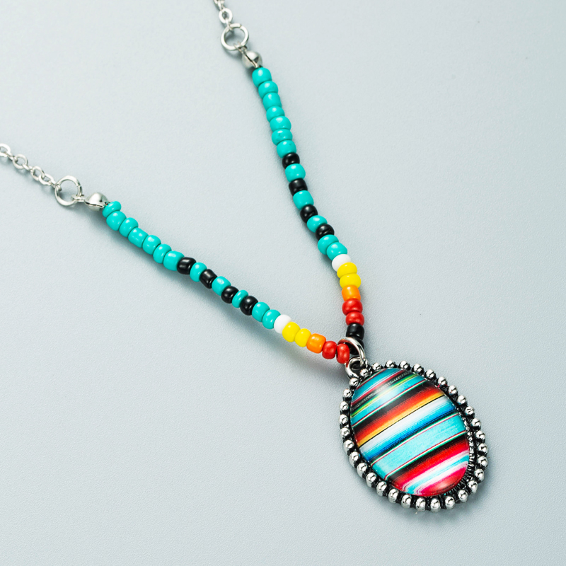 Rice Beads Color Bar Necklace