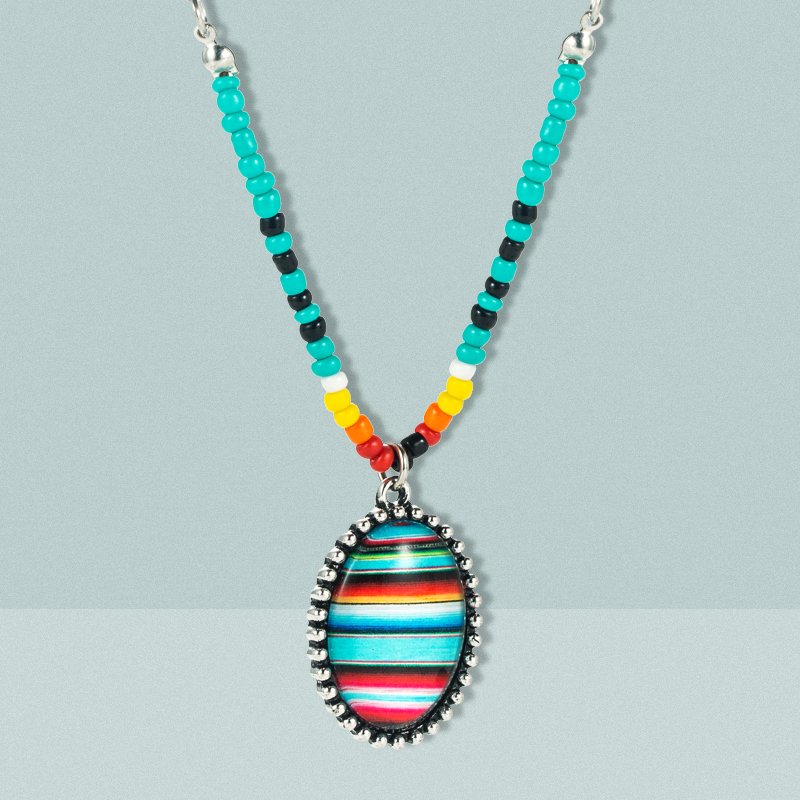 Rice Beads Color Bar Necklace