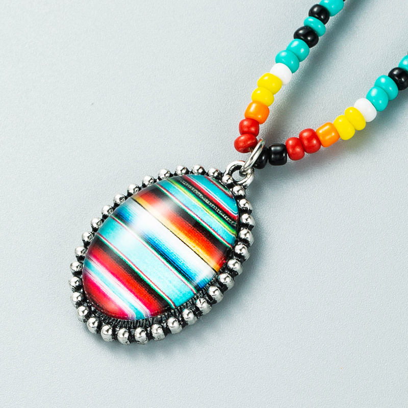 Rice Beads Color Bar Necklace